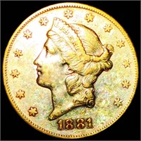1881-S $20 Gold Double Eagle UNCIRCULATED
