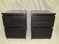 Pair of 2 Drawer End Tables / Cabinets