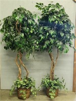 (2) Artificial Trees w/ Planters