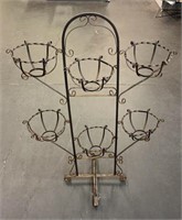 6-Basket Twisted Wrought Iron Plant Stand