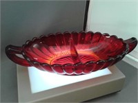 Imperial Glass two-handled divided relish dish,