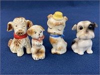 (4) Porcelain Dog figurines, made in Japan