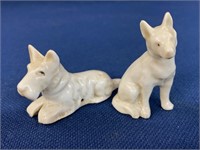 (2) Porcelain dog figurines, Made in Japan