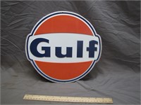 New Old Stock "Gulf" Tin Sign