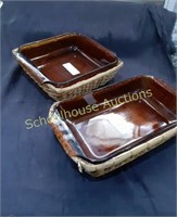 Anchor Hocking Bake Ware x2 with serving Baskets