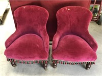 Gorgeous Hollywood Regency Velour Chairs