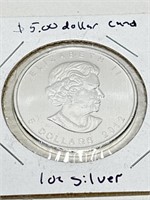 $5 Canadian 1oz Silver