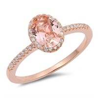 Rose Gold Oval Cut 1.40 ct Pink Morganite Ring