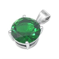 Round Cut 3.50ct Emerald Pendant