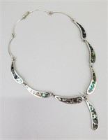 Sterling Silver & Abalone Mexican Necklace.