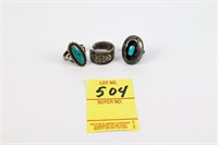 3 Turquoise Rings