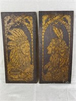 Pair of Flemish Art Native American Panels