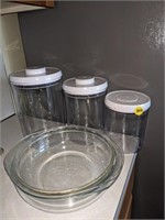 Locking Food Storage Containers & Dish Lot