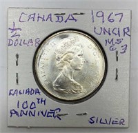 Canada 1967 - 50 Cents Silver Coin - 100th