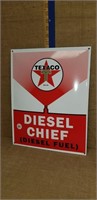 PORCELAIN TEXACO DIESEL CHIEF SIGN (NEW)
