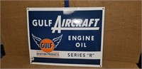 PORCELAIN GULF AIRCRAFT OIL SIGN (NEW)
