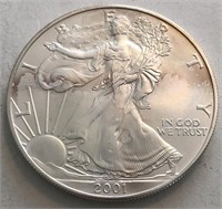 2001 UNC America Silver Eagle Dollar
