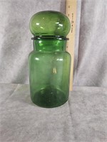 BELGUIM GREEN GLASS APOTHECARY JAR BOTTLE
