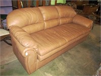 Leather Sleeper Couch--few nics to leather
