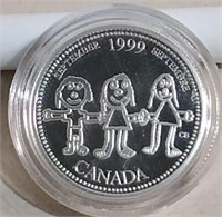 1999 Canada Sterling Silver 25 Cent Coin 92.5%