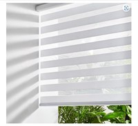 Cordless Zebra Blinds for Windows 34x64in White