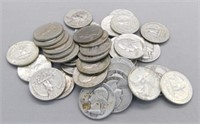 (40) Assorted Washington Silver Quarters.