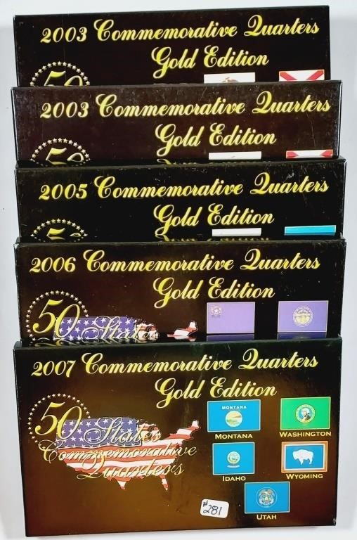 5 Commemorative Quarters Gold Edition sets
