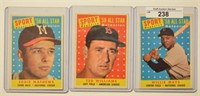 1958 Topps All-Star Cards Mays-Williams-Mathews