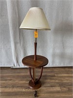 Danish Modern Walnut Lamp Table w/Shade