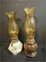 Two vintage Mini- Oil Lamps