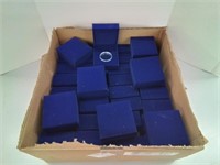 Blue velvet coin holder boxes