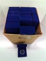 Blue velvet coin holder boxes