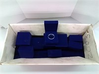 Blue velvet coin holder boxes