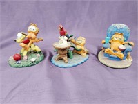 3 Danbury Mint Garfield Figurines
