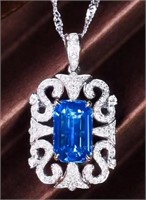 3.05ct Cornflower Blue Sapphire 18Kt Gold Pendant