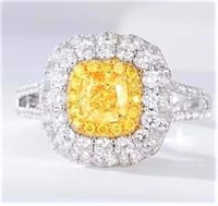 Natural Yellow Diamond 18Kt Gold Ring