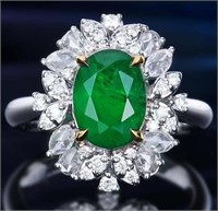 2.8ct Zambian Emerald 18Kt Gold Ring