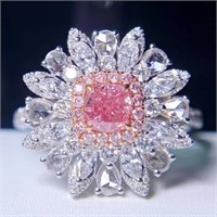 Natural Pink Diamond 18Kt Gold Ring