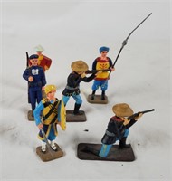 6 Metal Figures, Boxer Rebels & Cowboys