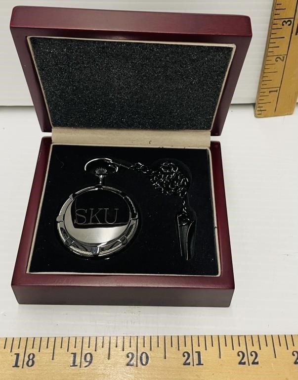 Engraved Stainless Steel Pocket Watch