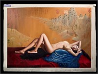 Reclining Nude, Oil on Canvas
