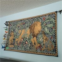 M121 Lion and Wolf Tapestry