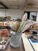 FLORAL DECOR/ CRAFTING LOT AND BUCKET