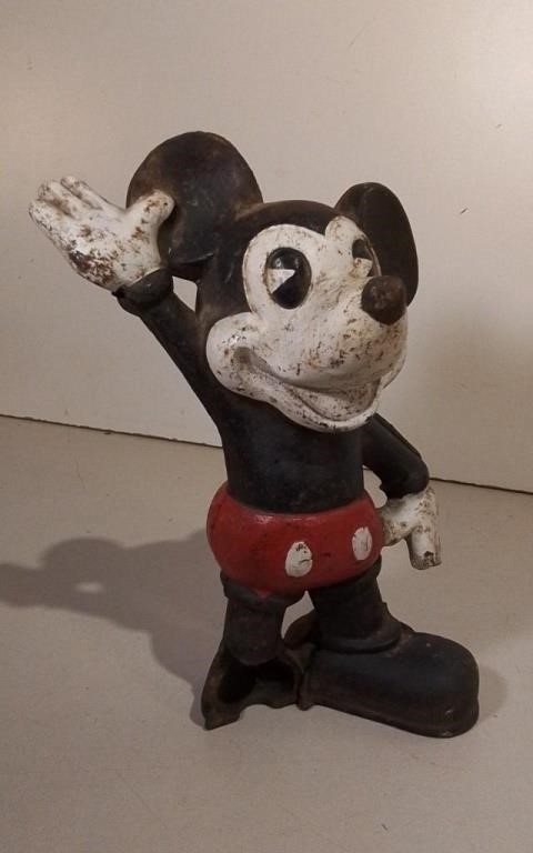 Antique Mickey Mouse Cast Iron Coin Bank- Foot