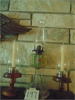 Oil Lamp and Candles with Metal Eagle