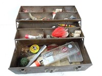 Vintage Metal Tacklebox with Contents