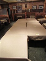 Lot - (9) 36" x 36" Single Pedestal Dining Tables