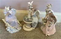 Three Porcelain Angel Figurines