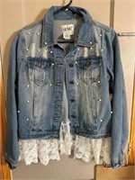 LAL Jean jacket w/ lace & tags