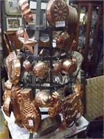 25+/- Copper Molds, Stand Not Included